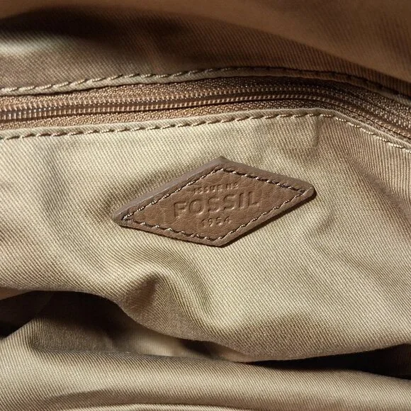 NWT Fossil Molly Satchel Soft Pebbled Leather in Cognac with Detachable Strap - Picture 10 of 13